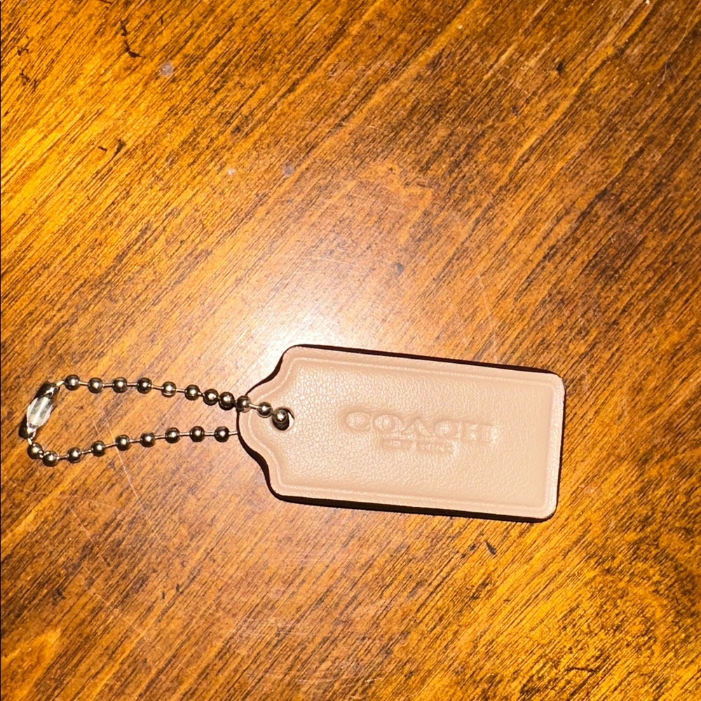 Coach Tan Leather Bag Tag - Picture 3 of 3
